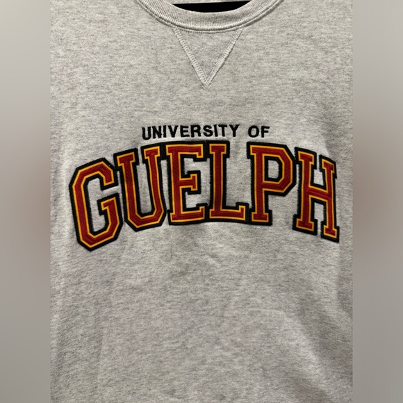 RUSSELL ATHLETIC UNIVERSITY OF GUELPH Gray Logo Long Sleeve Sweatshirt Medium - Picture 6 of 6